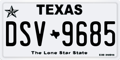TX license plate DSV9685