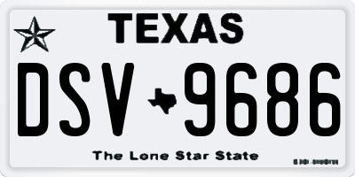 TX license plate DSV9686