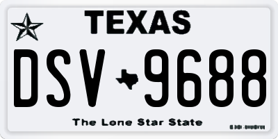 TX license plate DSV9688