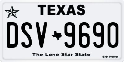 TX license plate DSV9690