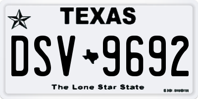 TX license plate DSV9692