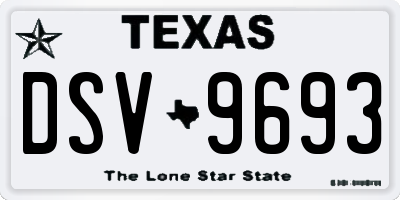 TX license plate DSV9693