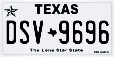 TX license plate DSV9696