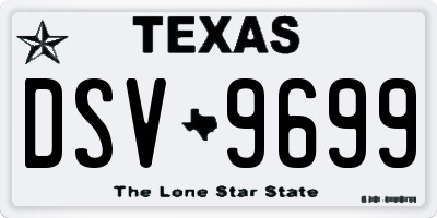 TX license plate DSV9699