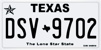 TX license plate DSV9702