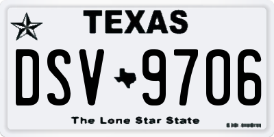 TX license plate DSV9706