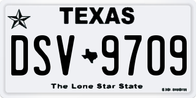 TX license plate DSV9709