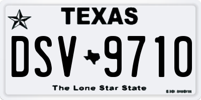 TX license plate DSV9710