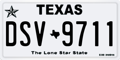 TX license plate DSV9711