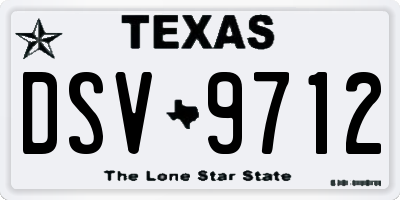 TX license plate DSV9712
