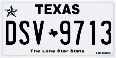 TX license plate DSV9713