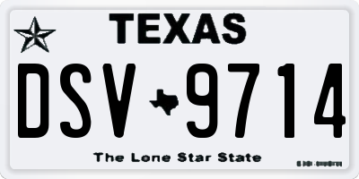 TX license plate DSV9714