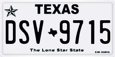 TX license plate DSV9715