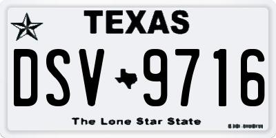 TX license plate DSV9716