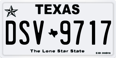 TX license plate DSV9717