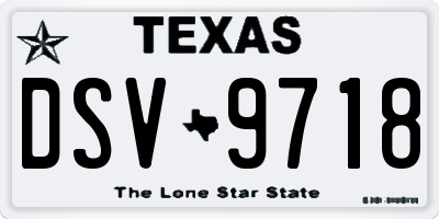 TX license plate DSV9718