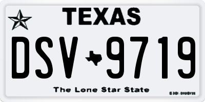 TX license plate DSV9719