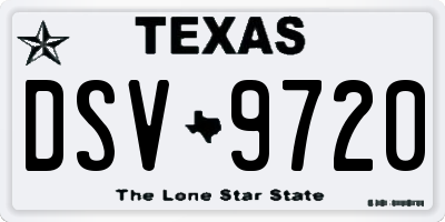 TX license plate DSV9720