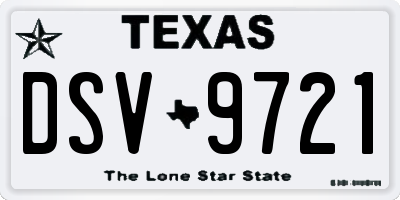 TX license plate DSV9721