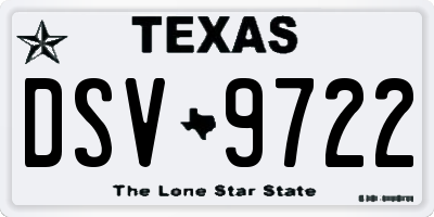 TX license plate DSV9722