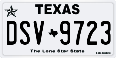 TX license plate DSV9723