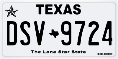 TX license plate DSV9724