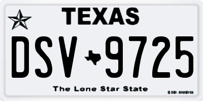 TX license plate DSV9725