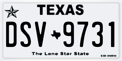 TX license plate DSV9731