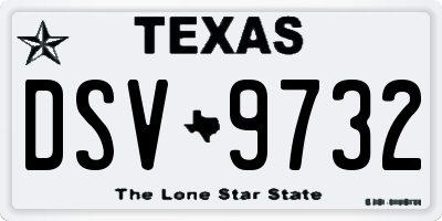 TX license plate DSV9732