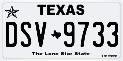 TX license plate DSV9733