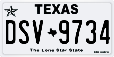 TX license plate DSV9734