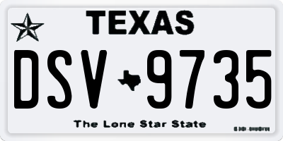 TX license plate DSV9735