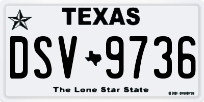 TX license plate DSV9736