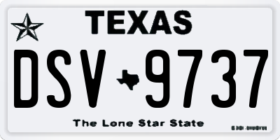 TX license plate DSV9737
