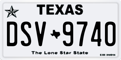 TX license plate DSV9740