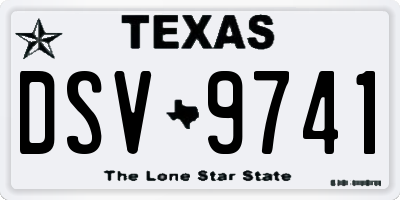 TX license plate DSV9741