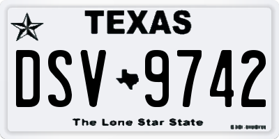 TX license plate DSV9742