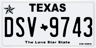 TX license plate DSV9743