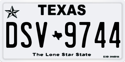 TX license plate DSV9744