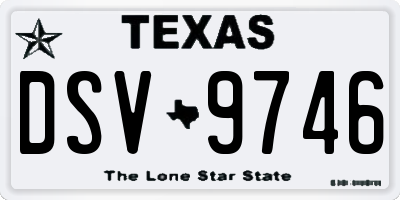 TX license plate DSV9746