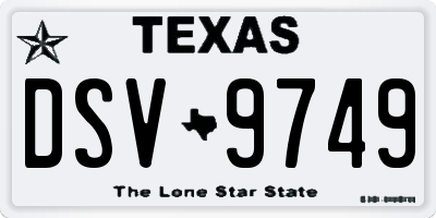 TX license plate DSV9749
