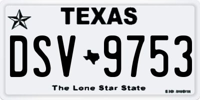TX license plate DSV9753