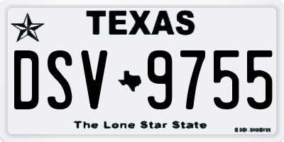 TX license plate DSV9755