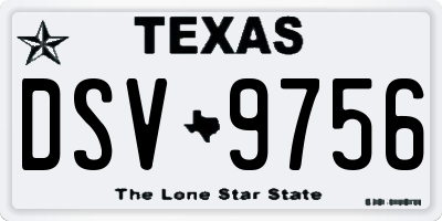 TX license plate DSV9756