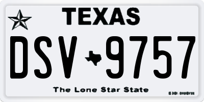 TX license plate DSV9757