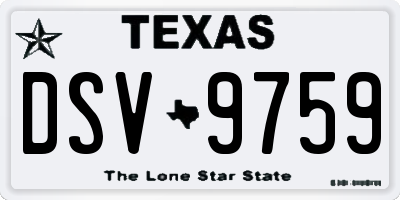 TX license plate DSV9759
