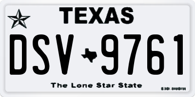 TX license plate DSV9761