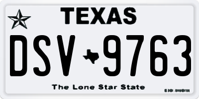 TX license plate DSV9763