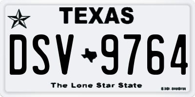 TX license plate DSV9764