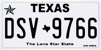 TX license plate DSV9766